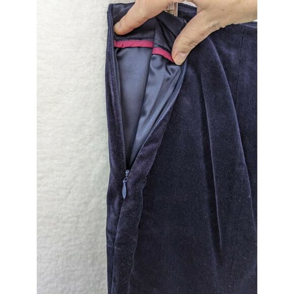 Vintage Y2K Boden Velvet Trumpet Skirt Size 6 Blue Pleated Whimsigoth Witchy Emo - Picture 5 of 9